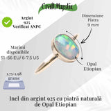 Inel argint 925 cu Opal Etiopian natural - bijuterie a luminii si inspiratiei