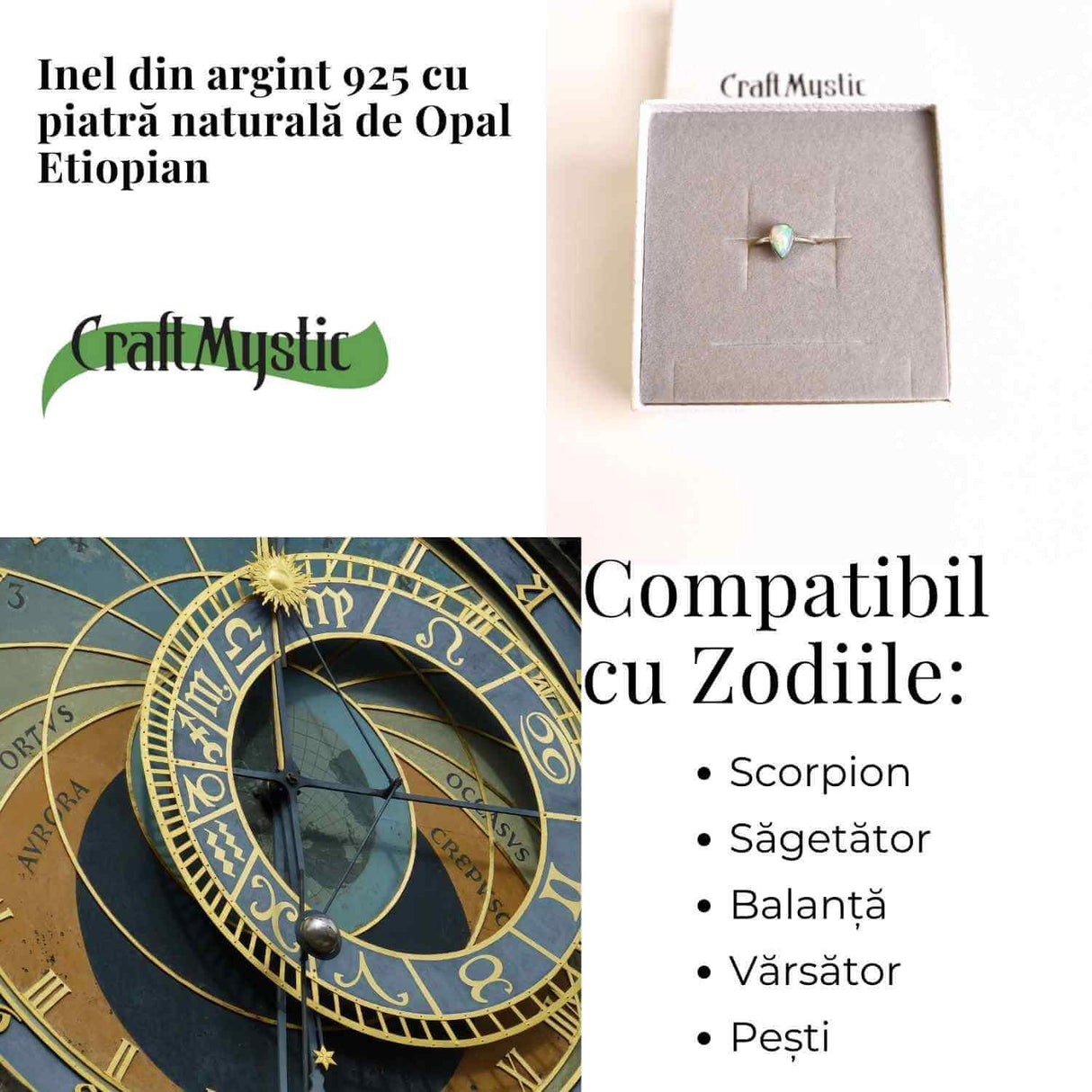 Inel argint 925 cu Opal Etiopian lacrima - Lumina interioara si claritate
