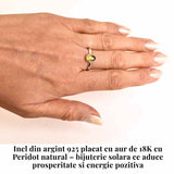 Inel argint 925 cu Peridot natural oval - Lumina si Echilibru