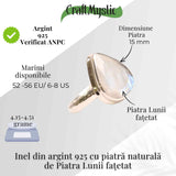 Inel Argint 925 cu Piatra Lunii Fatetata in Forma de Lacrima - Intuitie si Echilibru Emotional