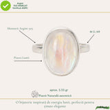 Inel Argint 925 cu Piatra Lunii Ovala – Intuitie, Armonie si Eleganta Naturala