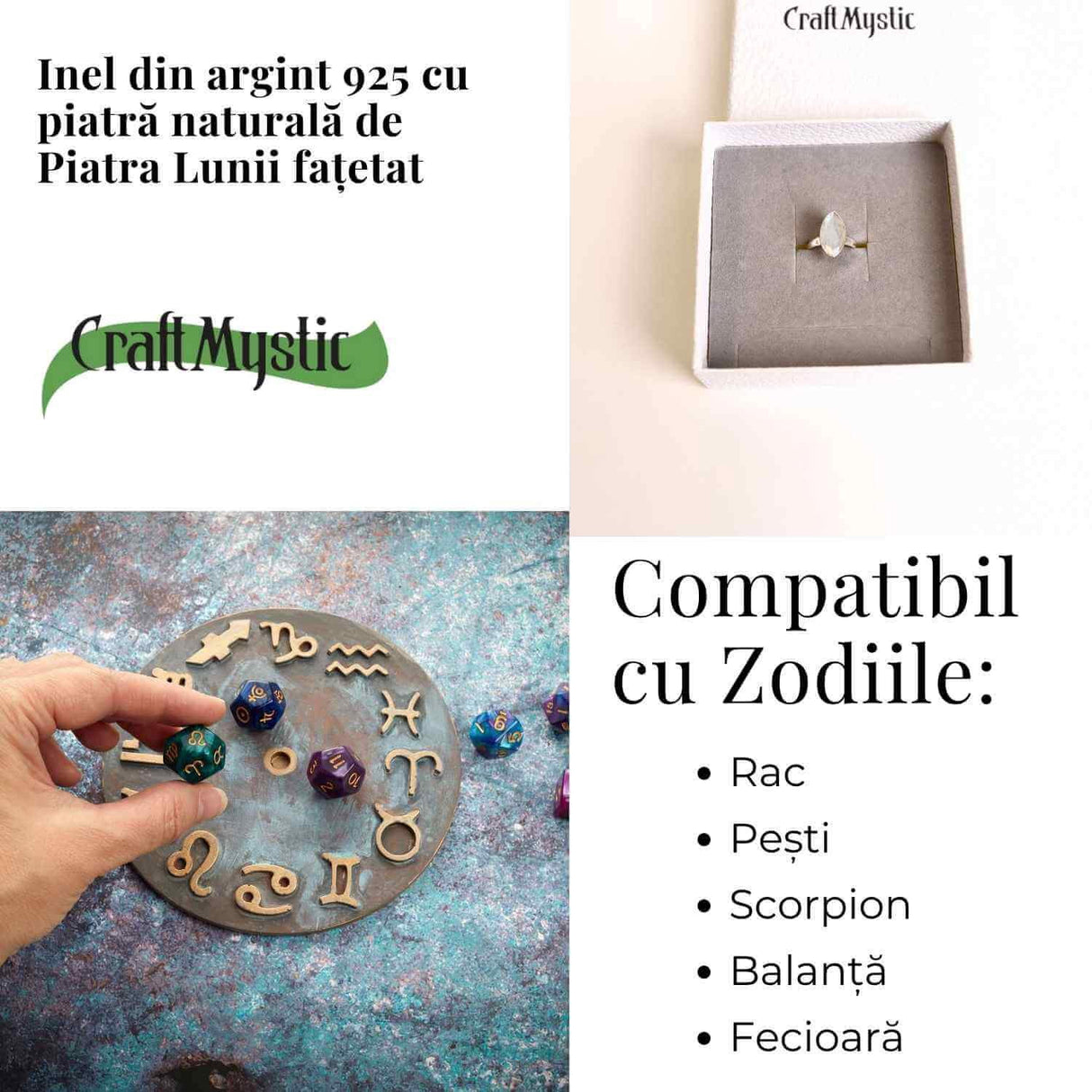 Inel Argint 925 cu Piatra Lunii Fatetata Marquise - Lumina Intuitiei si Echilibrului Interior