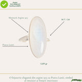 Inel Argint 925 cu Piatra Lunii Oval – Echilibru Emotional si Intuitie