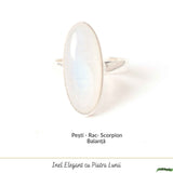 Inel Argint 925 cu Piatra Lunii Oval – Echilibru Emotional si Intuitie