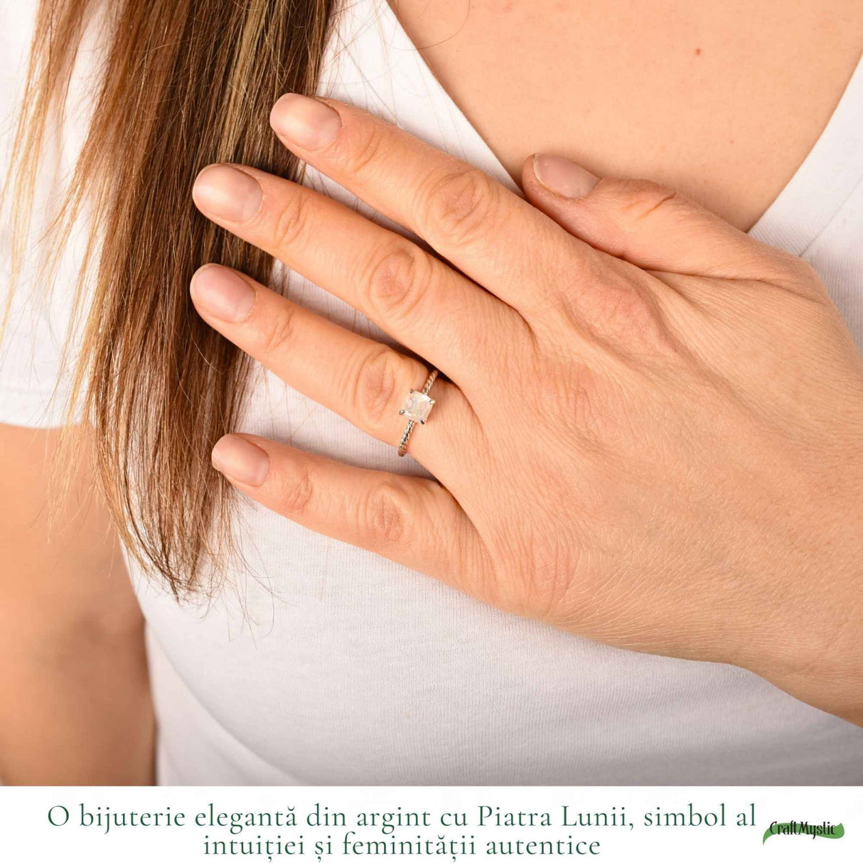 Inel argint 925 rasucit piatra lunii patrata – intuitie si echilibru