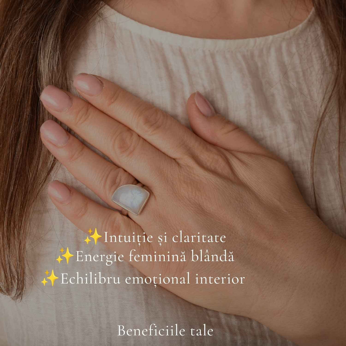 Inel Argint 925 cu Piatra Lunii Neuniforma – Intuitie si Eleganta Naturala