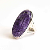 Inel argint 925 cu Charoite oval - Transformare si Vindecare Interioara