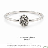Inel argint 925 cu Titanium Druzy oval – stralucire si energie pozitiva