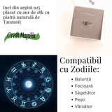 Inel Argint 925 cu Tanzanit in Forma de Lacrima Marime 55 (EU) / 7 (US)- Transformare si Claritate Spirituala