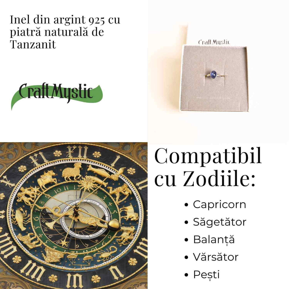 Inel Argint 925 cu Tanzanit Oval - Lumina Intuitiei si Echilibrului