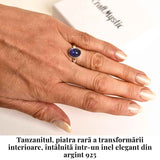 Inel Argint 925 cu Tanzanit Oval - Lumina Intuitiei si Echilibrului