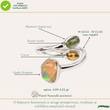 Inel Argint 925 cu Opal, Citrin si Kianit Verde – Prosperitate si Echilibru