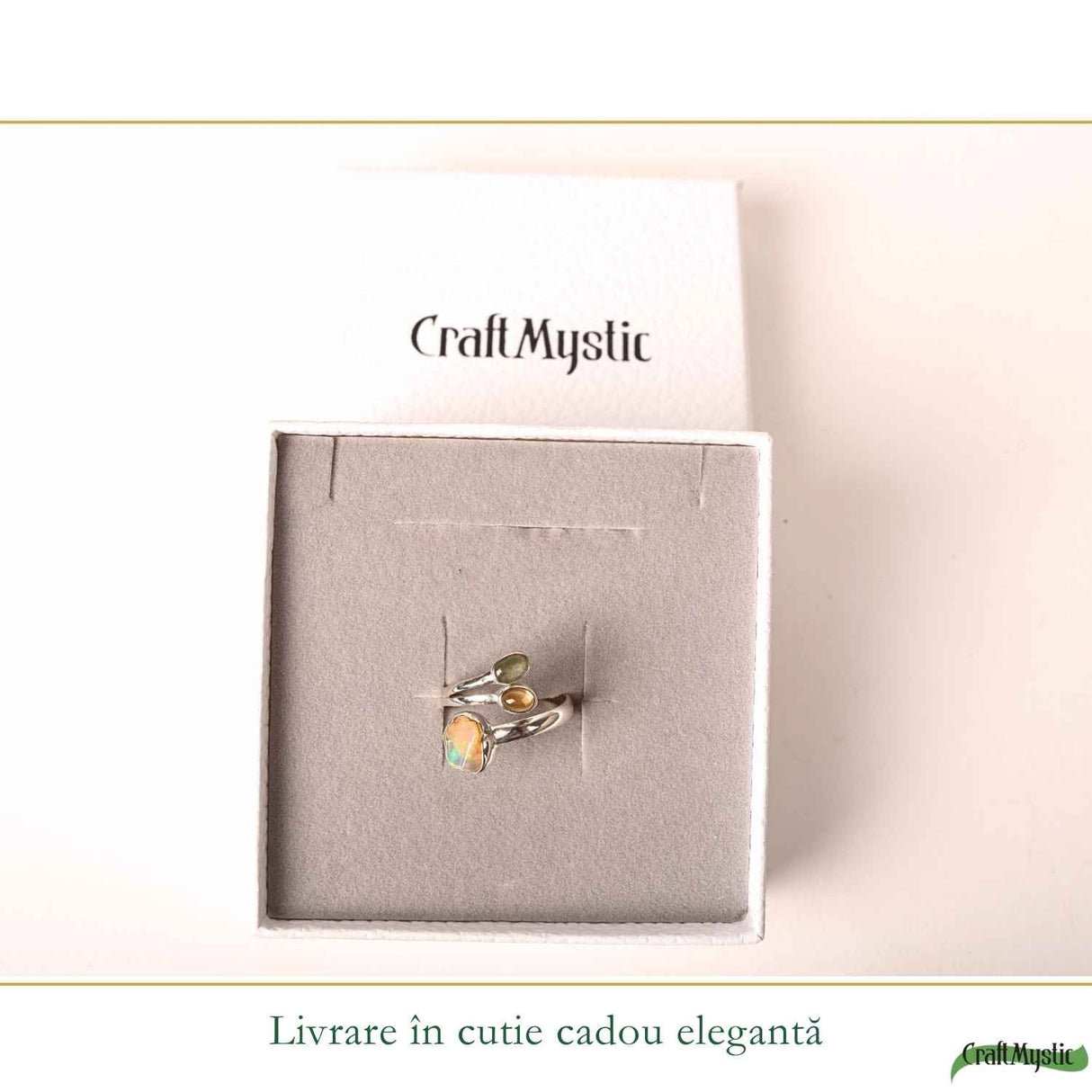 Inel Argint 925 cu Opal, Citrin si Kianit Verde – Prosperitate si Echilibru