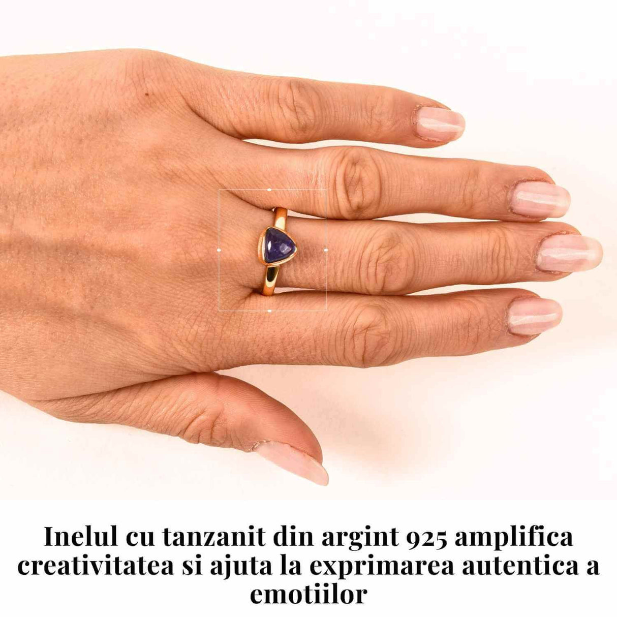 Inel Argint 925 cu Tanzanit Triunghiular Marime 62 (EU) / 10 (US) - Protectie si Evolutie Spirituala