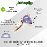 Inel Argint 925 cu Tanzanit Lacrima - Vindecare si Claritate Interioara