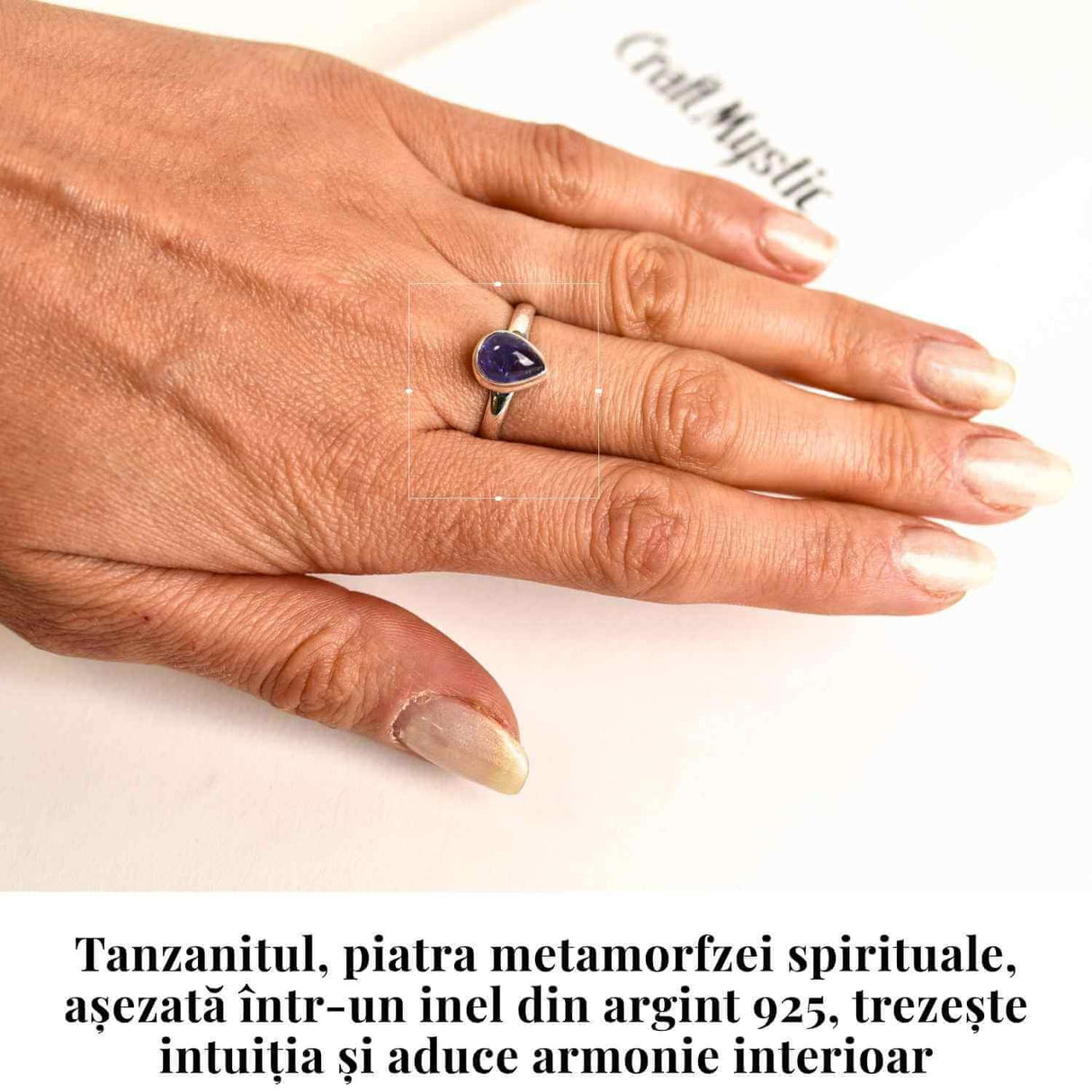 Inel Argint 925 cu Tanzanit Lacrima - Vindecare si Claritate Interioara