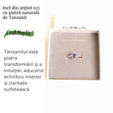 Inel Argint 925 cu Tanzanit Lacrima - Vindecare si Claritate Interioara