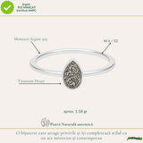 Inel argint 925 cu Titanium Druzy lacrima – stralucire si energie pozitiva