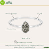 Inel argint 925 cu Titanium Druzy lacrima – stralucire si energie pozitiva