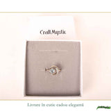 Inel argint 925 cu Topaz Albastru lacrima – calm si claritate interioara