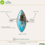 Inel Argint 925 cu Turcoaz si Pirita Delicat – Protectie si Incredere