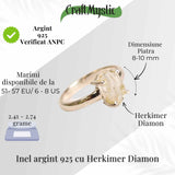 Inel argint 925 cu Herkimer Diamond - Claritate si Energie Divina