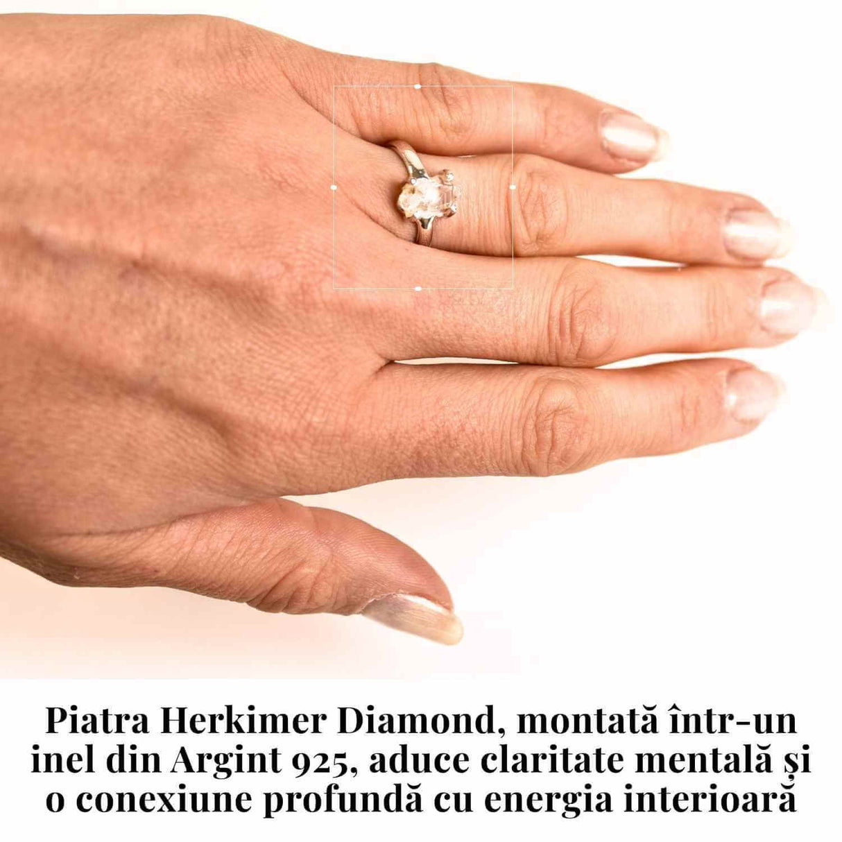 Inel argint 925 cu Herkimer Diamond - Claritate si Energie Divina