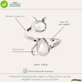 Inel Argint 925 Pisica cu Piatra Lunii – Intuitie si Protectie Feminina
