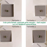 Inel argint 925 cu Moldavit natural brut Marime M52-53/6 - Piatra transformarii spirituale
