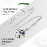 Colier Argint 925 cu Ametist Natural in Forma de Pisica - Claritate Spirituala si Protectie Energetica