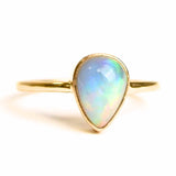 Inel argint 925 placat cu aur 18K cu Opal Etiopian lacrima - Lumina sufletului