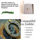 Inel argint 925 placat cu aur 18K cu Opal Etiopian lacrima - Lumina sufletului