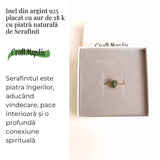Inel Argint 925 placat cu Aur 18K cu Serafinit Lacrima - Armonie Spirituala si Vindecare Interioara