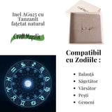 Inel din Argint 925 reglabil cu Tanzanit Fatetat - o raza de lumina violet purtata cu calm si echilibru