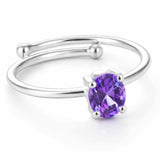 Inel din Argint 925 reglabil cu Tanzanit Fatetat - o raza de lumina violet purtata cu calm si echilibru