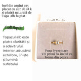 Inel argint 925 placat cu aur 18K si Topaz Alb fatetat lacrima - Claritate si Eleganta