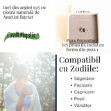 Inel Argint 925 cu Ametist Fatetat Triunghi - Protectie si Claritate Spirituala