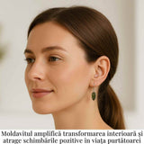 Cercei argint 925 cu Moldavit natural neuniform 1.9-2 grame - Transformare interioara si conexiune spirituala