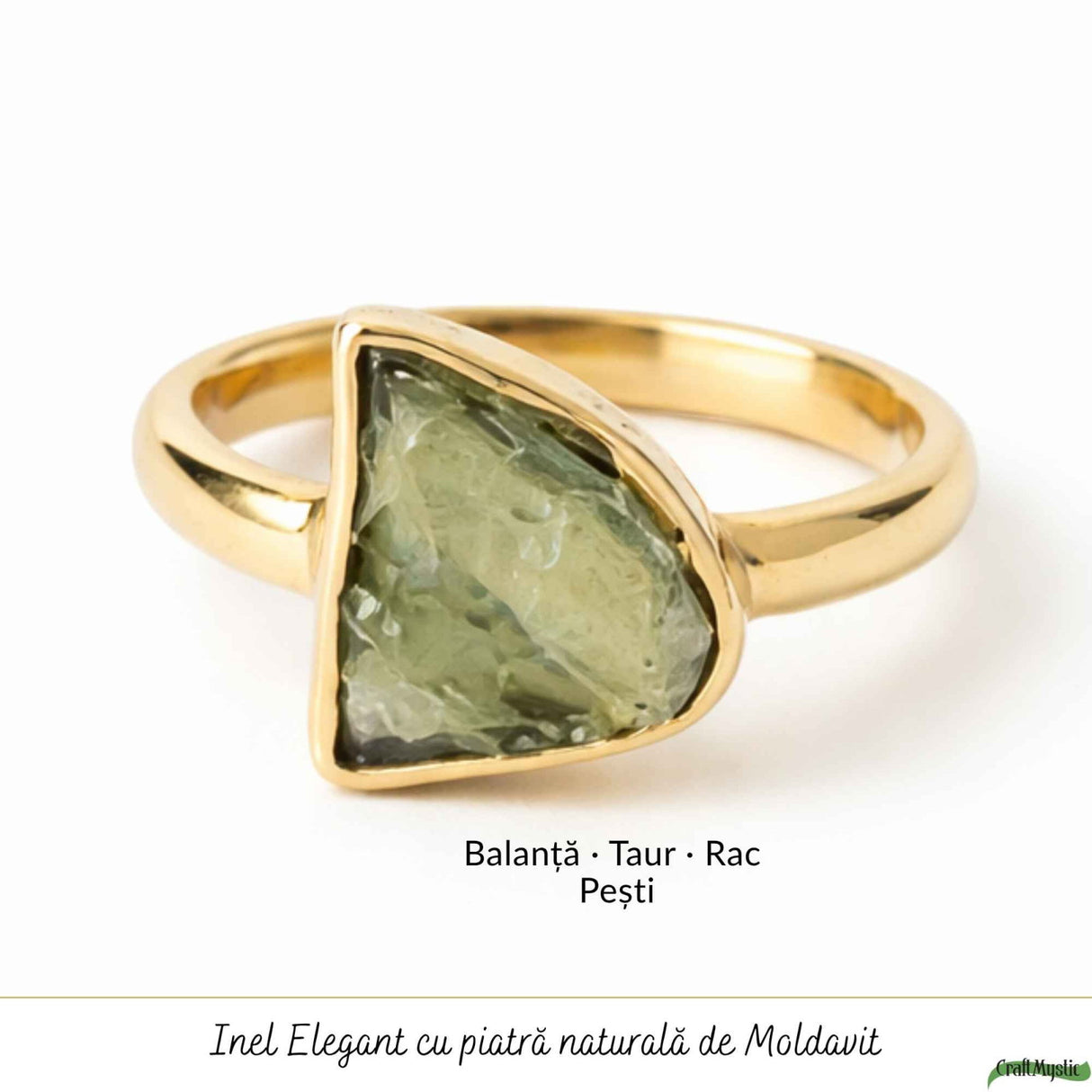 Inel argint 925 placat cu aur de 18k si moldavit brut , M6/51 – energie autentica si transformare interioara