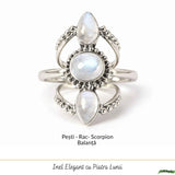 Inel Argint 925 Vintage Triplu cu Piatra Lunii – Intuitie si Eleganta Clasica