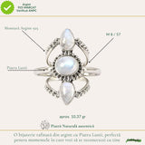 Inel Argint 925 Vintage Triplu cu Piatra Lunii – Intuitie si Eleganta Clasica