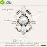 Inel Argint 925 Vintage Triplu cu Piatra Lunii – Intuitie si Eleganta Clasica