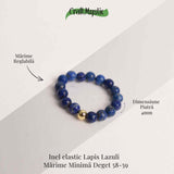 Inel elastic cu biluta aurie si margele 4 mm din pietre naturale