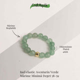 Inel elastic cu biluta aurie si margele 4 mm din pietre naturale