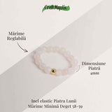 Inel elastic cu biluta aurie si margele 4 mm din pietre naturale