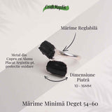 Inel Argintiu cu Dubla Turmalina Neagra - Protectie si Eleganta