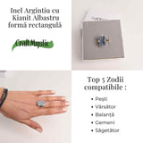 Inel Argintiu cu Kianit (cianit) Albastru - Claritate si Echilibru