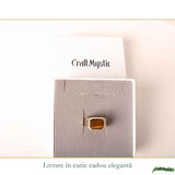 Inel Barbatesc Argint 925 cu Ochi de Tigru Dreptunghi – Protectie si Incredere