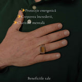 Inel Barbatesc Argint 925 cu Ochi de Tigru Dreptunghi – Protectie si Incredere