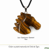 Colier cu Ochi de Tigru Natural in Forma de Cal – Curaj, Protectie si incredere